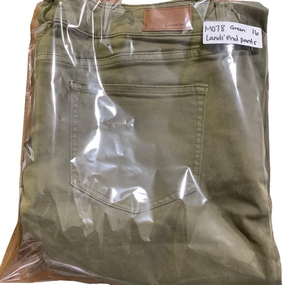 Lands’ End Jeans Sz 16 Not-too-low Rise Slim Olive - Picture 9 of 9